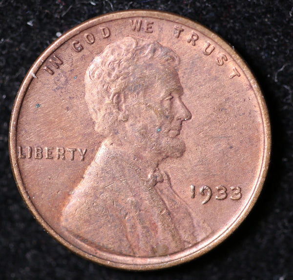 1933 Lincoln Cent, Circulated Affordable Coin, Store #23040105