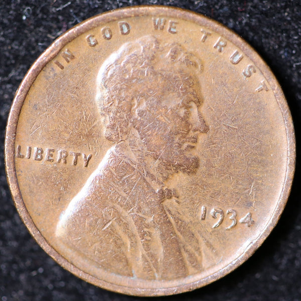 1934 Lincoln Cent, Circulated Affordable Coin, Store #23040107