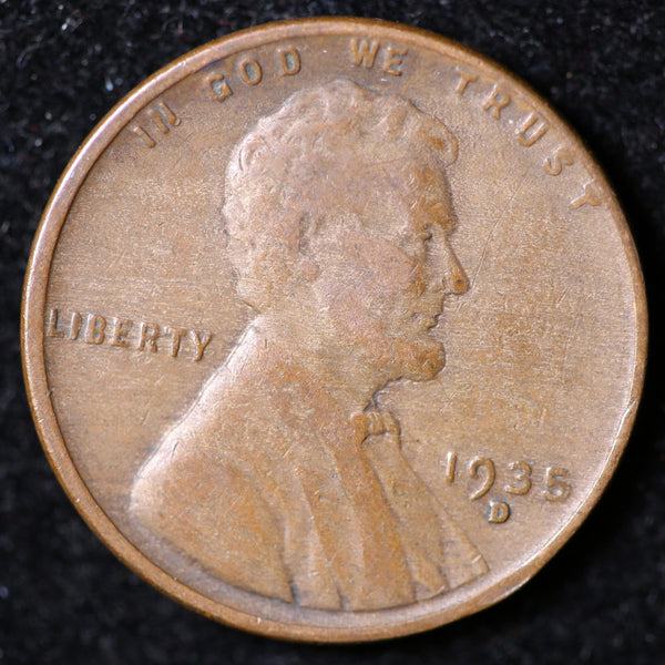 1935-D Lincoln Cent, Fine Circulate Coin, Store #CT0724