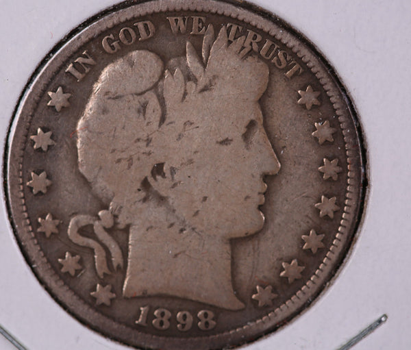 1898-S Barber Half Dollar. Circulated Coin Good Details, Store# 23081514