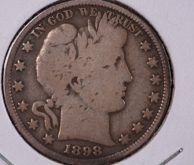 1898-S Barber Half Dollar. Circulated Coin Good Details, Store