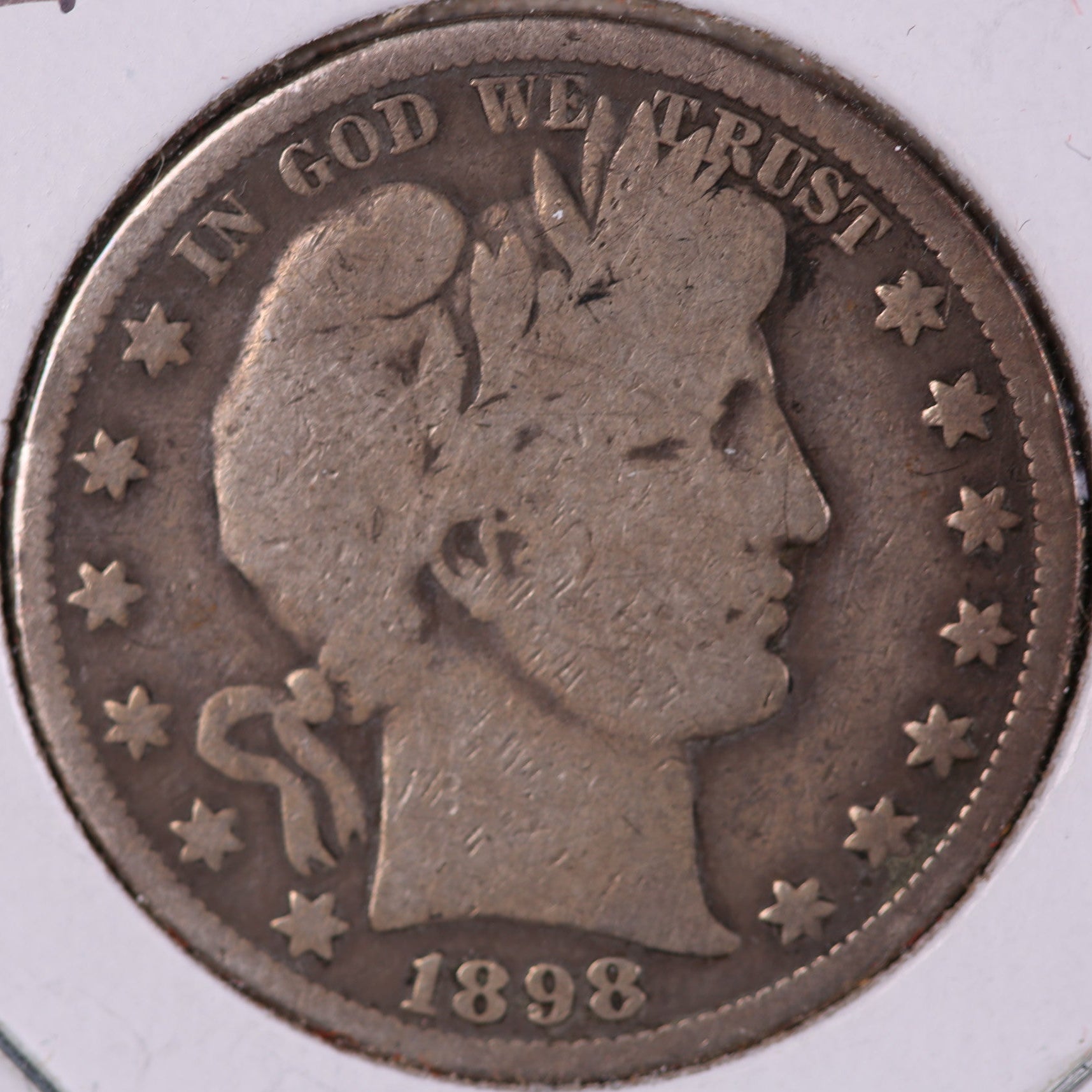 1898-O Barber Half Dollar, Good Circulated Coin, Store# HR222