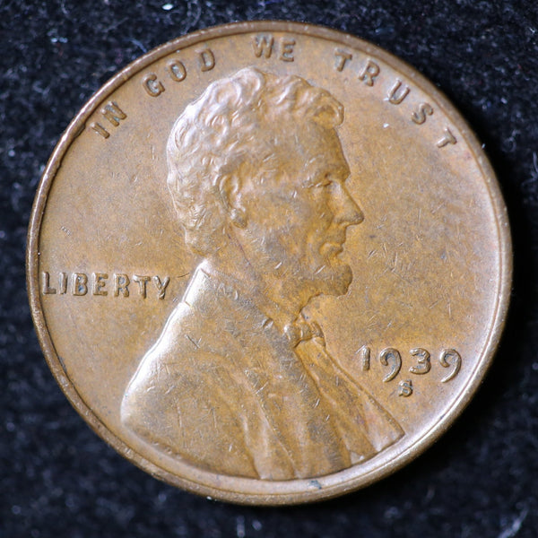 1939-S Lincoln Cent, Extra Fine Circulated Coin, Store #CT0725