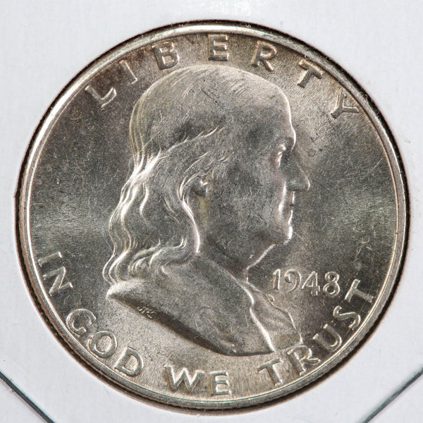 1948-D Franklin Half Dollar. Affordable Collectible Coin. Store #12974