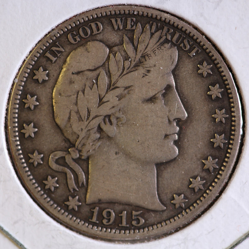1915-D Barber Half Dollar. Nice Coin Fine Details. Store