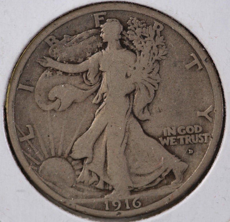 1916-D Walking Liberty Half Dollar, Circulated Coin. Store