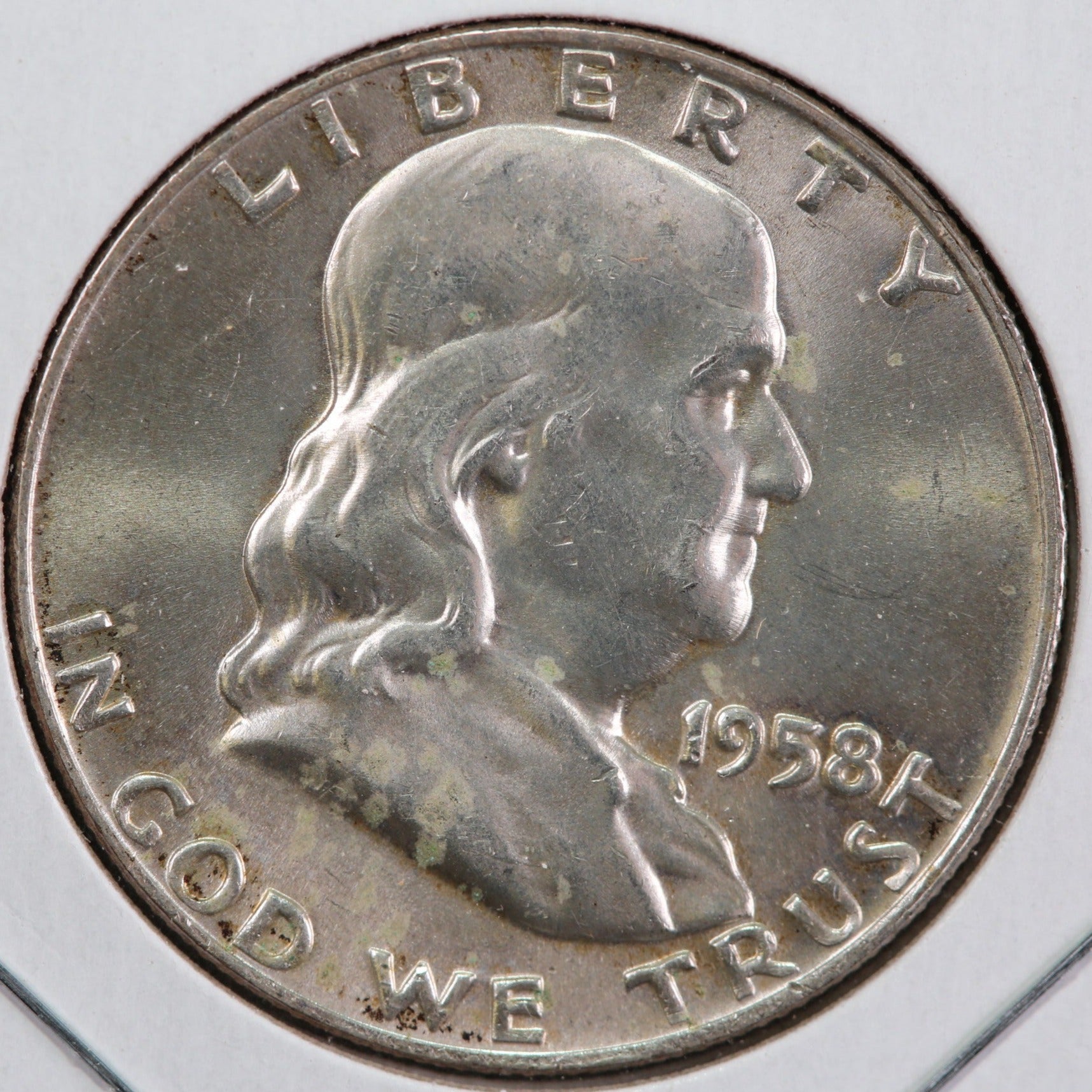 1958-D Franklin Half Dollar, Mint State Uncirculated Coin, Store #13022