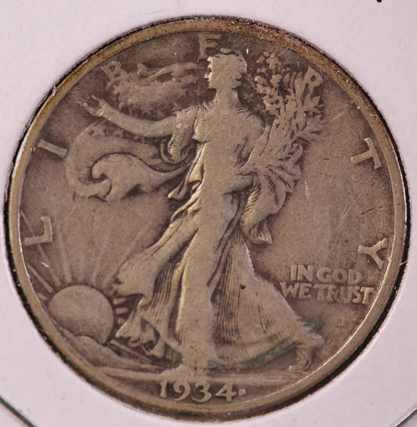 1934 Walking Liberty Half Dollar, Circulated Coin Fine+ Details. Store #82444