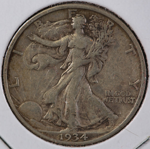1934-S Walking Liberty Half Dollar, Affordable Circulated Coin. Store #82447