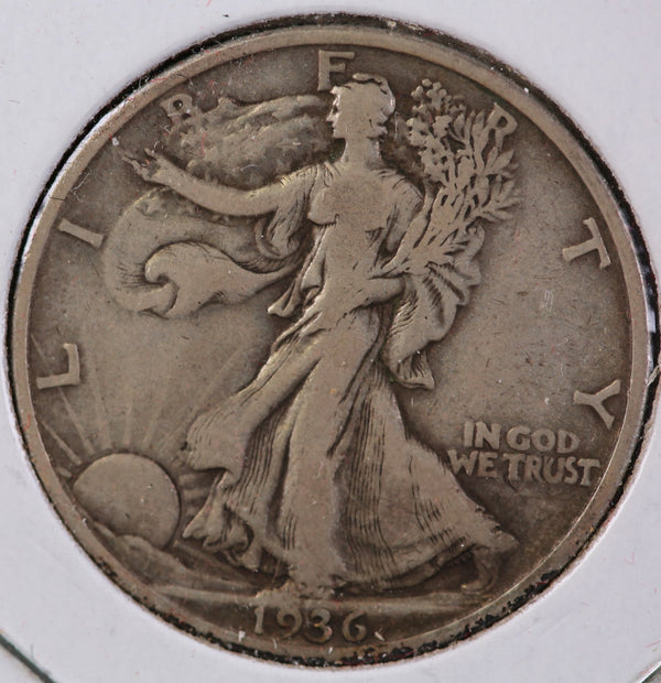 1936-D Walking Liberty Half Dollar, Circulated Coin. Store #82506