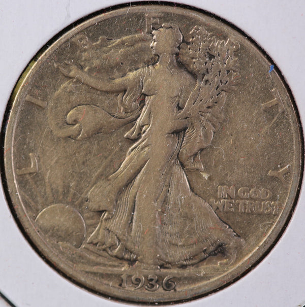 1936-D Walking Liberty Half Dollar, Circulated Coin. Store #82507