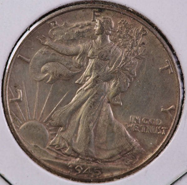 1945 Walking Liberty Half Dollar, Nice Coin AU Details. Store #23082544