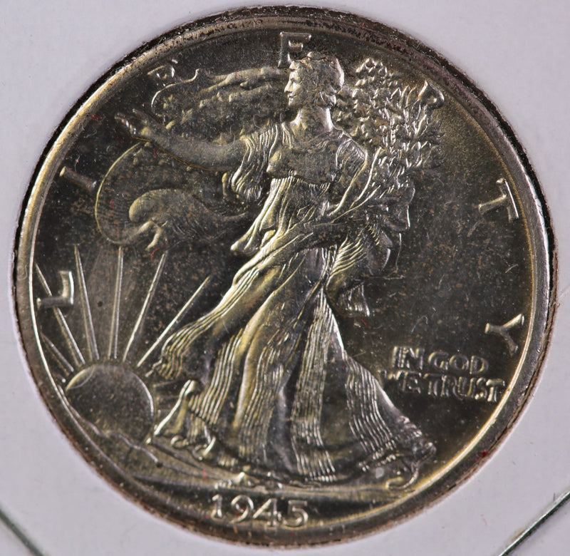 1945-D Walking Liberty Half Dollar, Nice Uncirculated Coin. Store