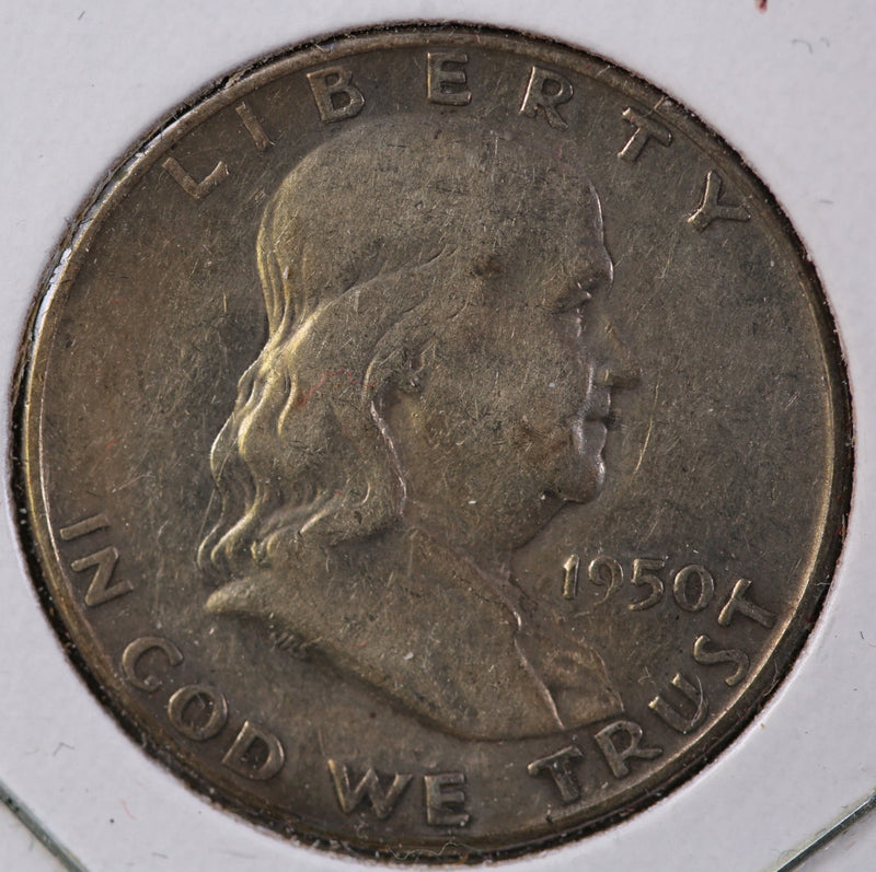 1950-D Franklin Half Dollar, Affordable Circulated Coin. Store