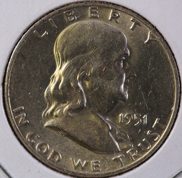 1951-D Franklin Half Dollar, Affordable Circulated Coin. Store #23082804