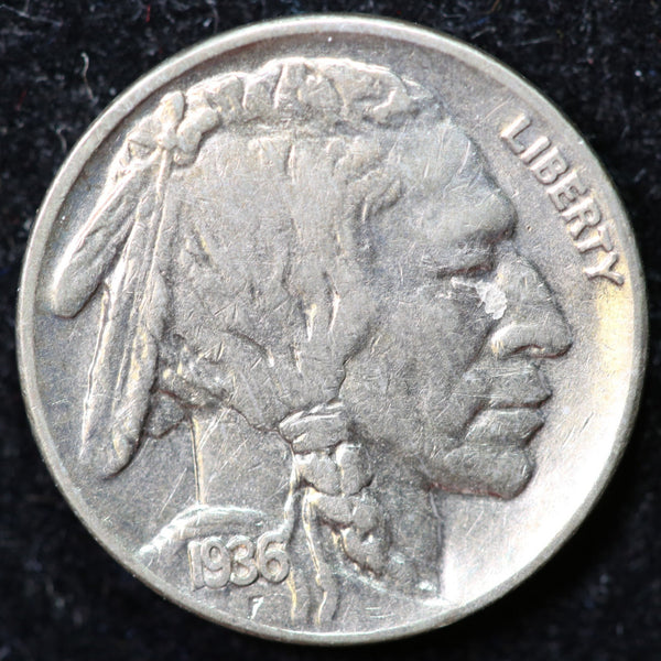 1936-S Buffalo Nickel, Affordable Collectible Coin. Store #1269073