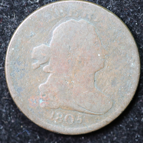 1805 Draped Bust Half Cent, Affordable Collectible Coin. Store #1269092