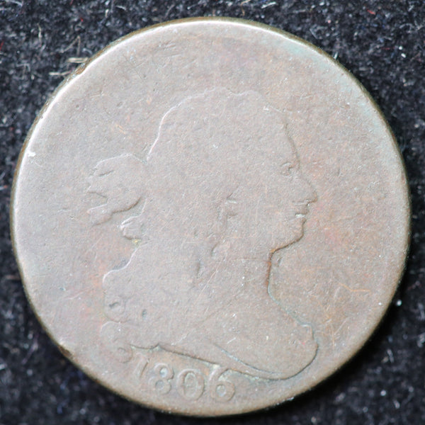 1806 Draped Bust Half Cent, Affordable Collectible Coin. Store #1269094