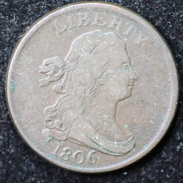 1806 Draped Bust Half Cent, Affordable Collectible Coin. Store #1269095