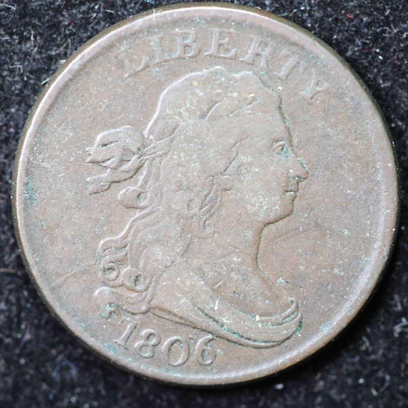 1806 Draped Bust Half Cent, Affordable Collectible Coin. Store