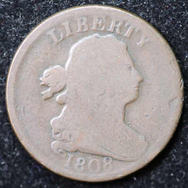 1808 Draped Bust Half Cent, Affordable Collectible Coin. Store #1269096