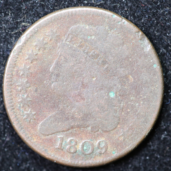1809 Classic Head Half Cent, Affordable Collectible Coin. Store #1269097