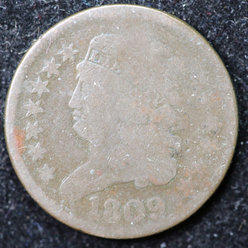 1809 Classic Head Half Cent, Affordable Collectible Coin. Store