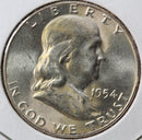 1954 Franklin Half Dollar, Uncirculated Coin Gem BU+ Details, Store