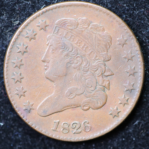 1826 Classic Head Half Cent, Affordable Collectible Coin. Store #1269104
