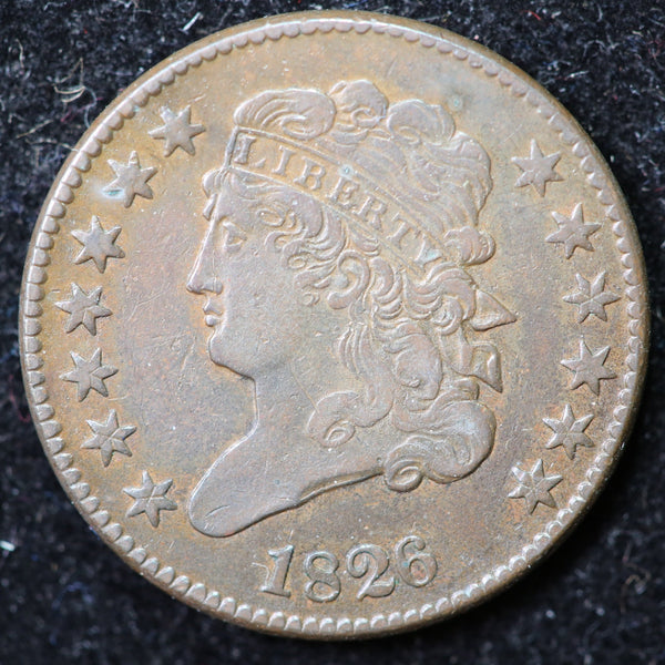 1826 Classic Head Half Cent, Affordable Collectible Coin. Store #1269105