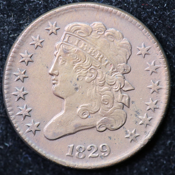 1829 Classic Head Half Cent, Affordable Collectible Coin. Store #1269109