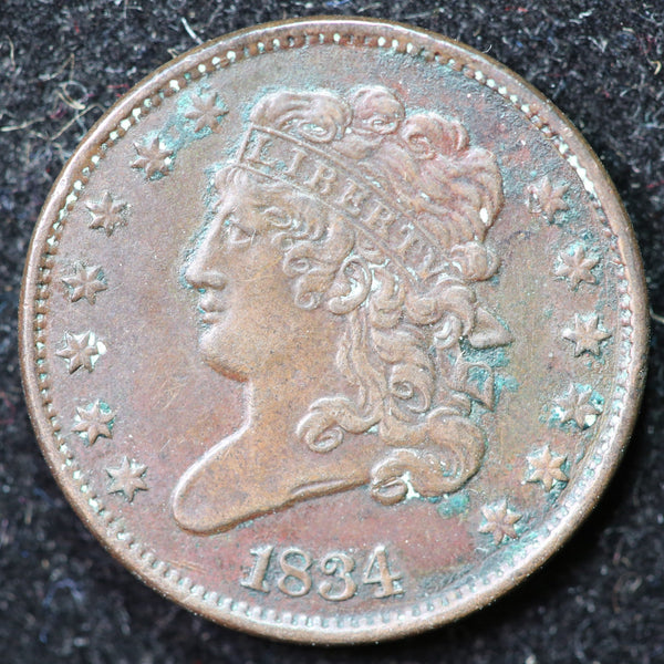 1834 Classic Head Half Cent, Affordable Collectible Coin. Store #1269111