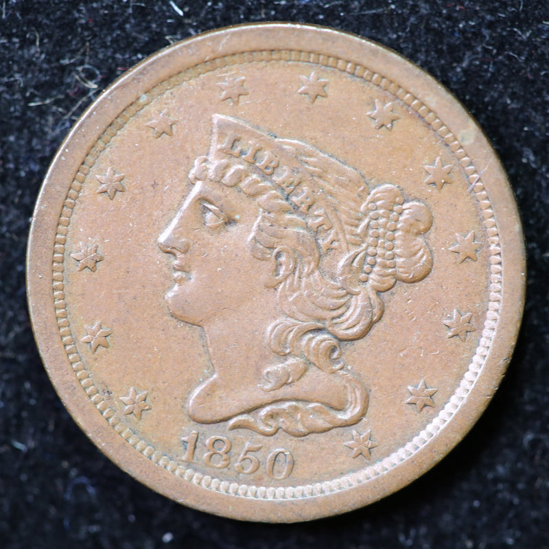 1850 Coronet Half Cent, Affordable Collectible Coin. Store