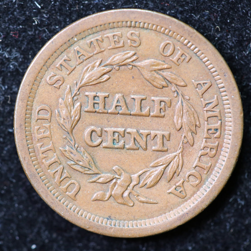 1850 Coronet Half Cent, Affordable Collectible Coin. Store