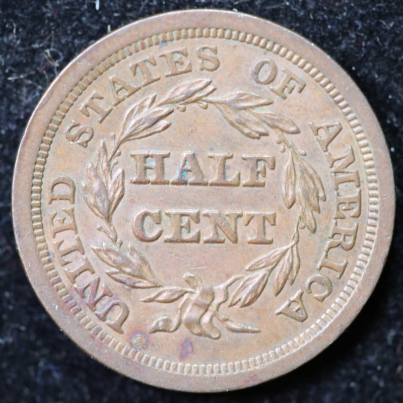 1854 Coronet Half Cent, Affordable Collectible Coin. Store