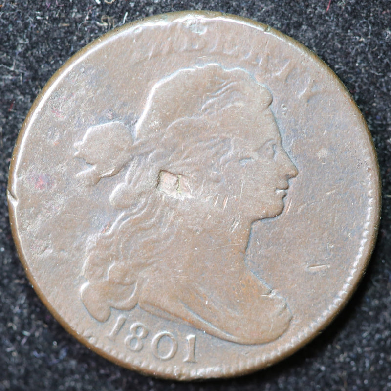 1801 Draped Bust Cent, Affordable Collectible Coin. Store