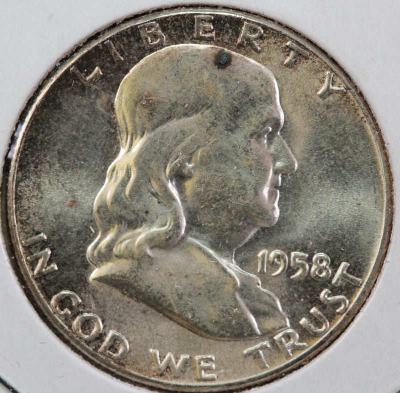 1958 Franklin Half Dollar, Nice Uncirculated Coin, Store