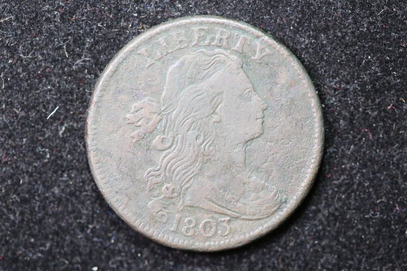 1803 Draped Bust Cent, Affordable Collectible Coin. Store