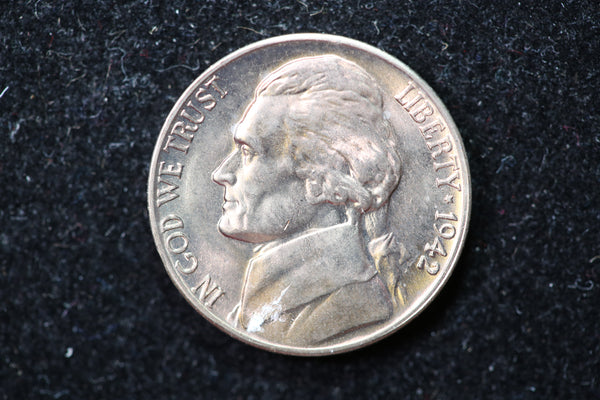 1942-D Jefferson Nickel. Type 1 BU Details. Store #1269155