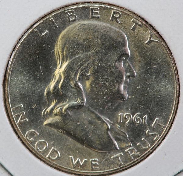 1961 Franklin Half Dollar, Uncirculated Coin GEM BU Details, Store #23082924