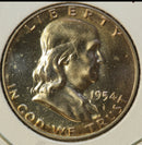 1954 Franklin Half Dollar, Uncirculated Proof Coin, Store