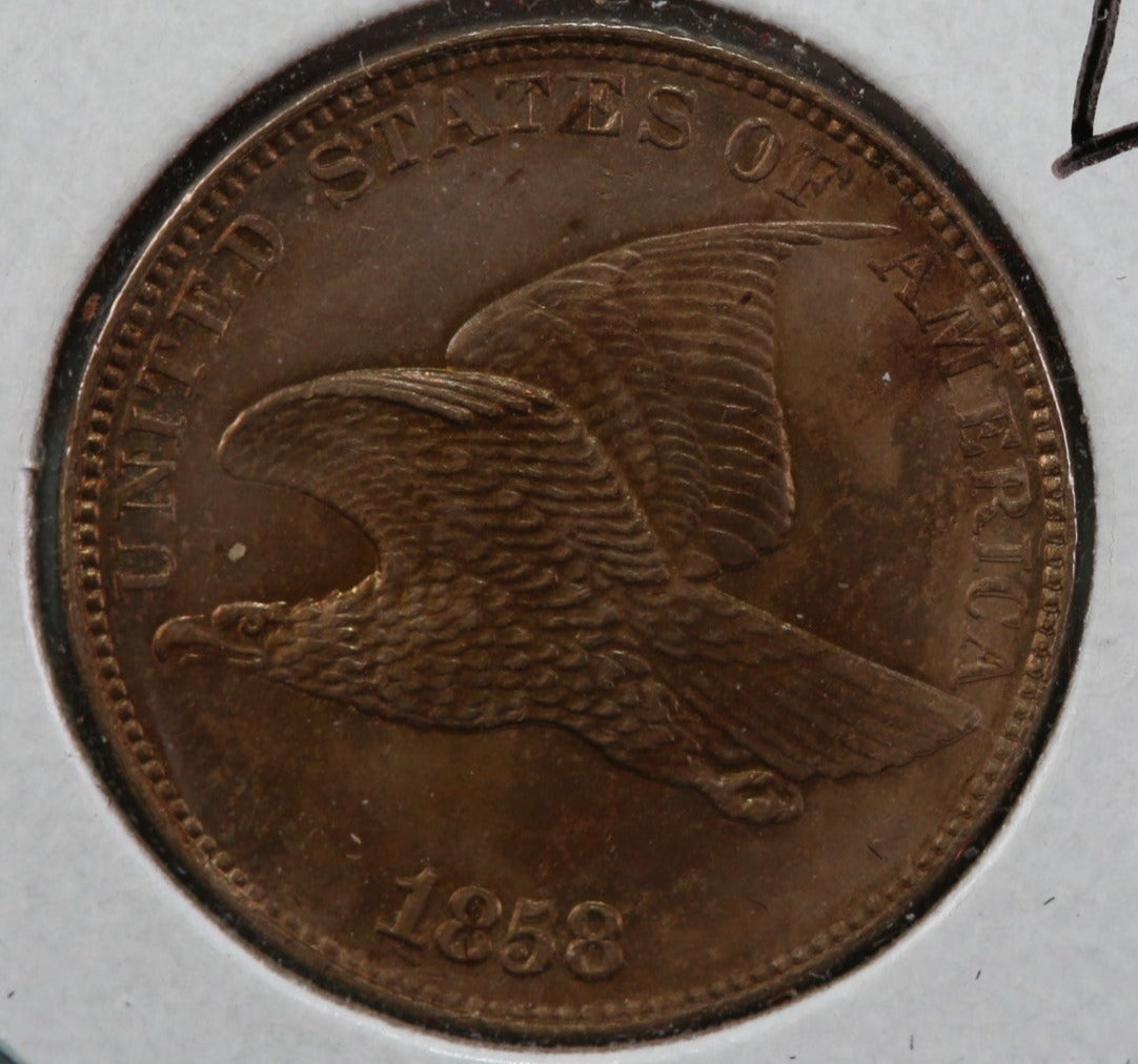 1858 Flying Eagle Cent, Large Letters, Uncirculated Details., Store #83004