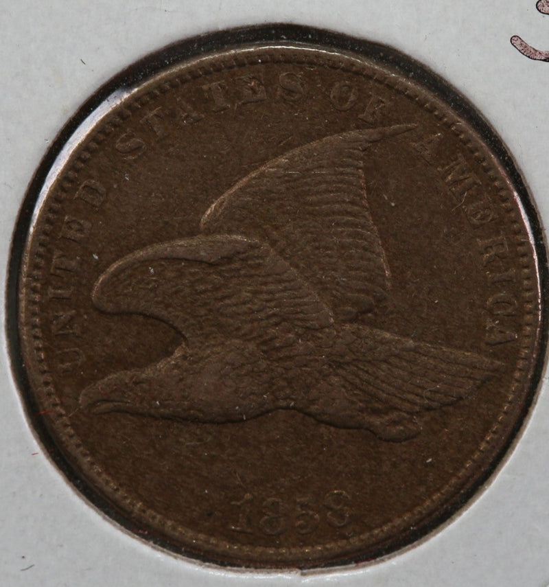 1858 Flying Eagle Cent, AU+ Details Small Letters, Store