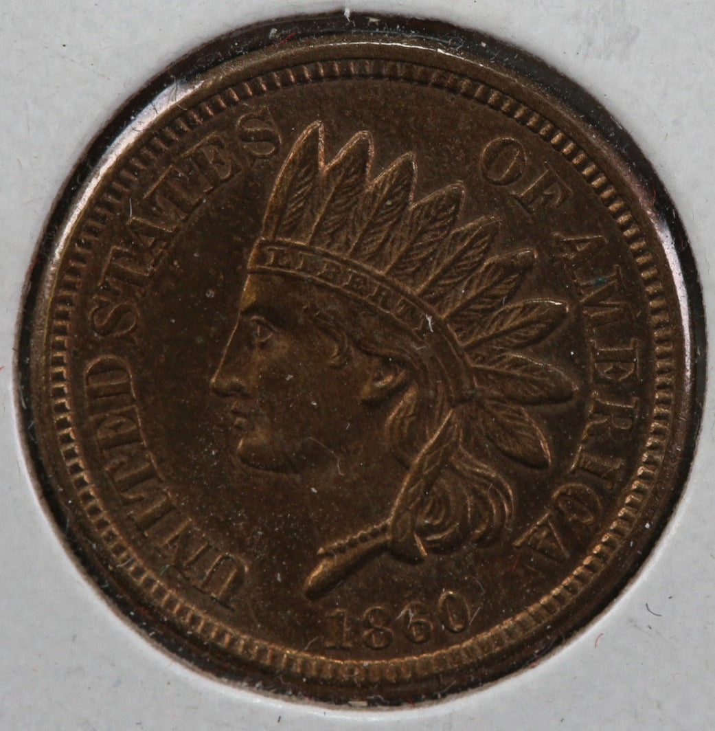 1860 Indian Head Cent, Uncirculated Brown Condition., Store #83014