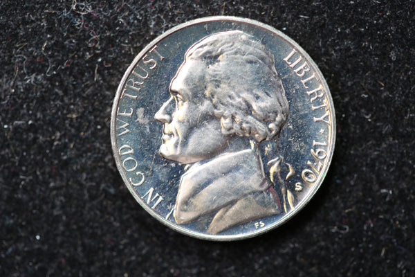 1970-S Jefferson Nickel. Uncirculated Proof Coin.  Store #1269205
