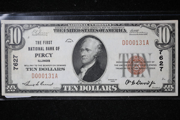 1929 National Currency, Percy IL, Ch# 7627, Store Sale 091001