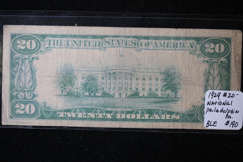 1929 $20, National Currency, Philadelphia, PA., Store Sale 091012