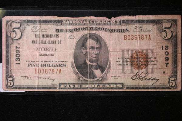 1929 $20, National Currency, Mobile, AL., Store Sale 091016