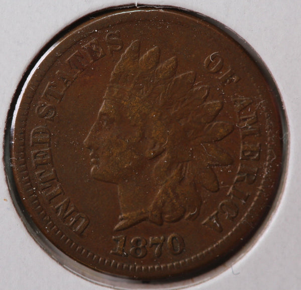 1870 Indian Head Cent, Nice Details, Store #83106
