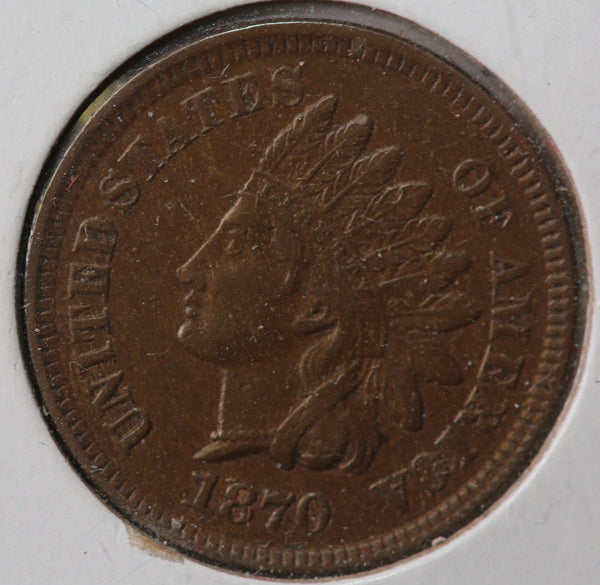 1870 Indian Head Cent, Misplaced Date Error FS-01-1870-302, Store #83107